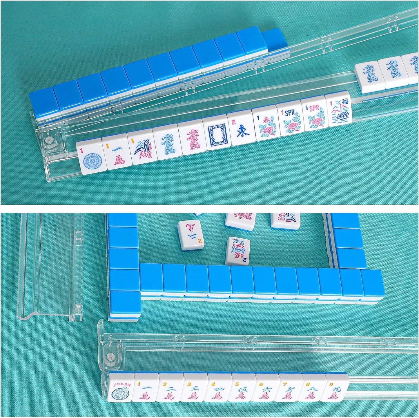 Cozyora® Blue Pop American Mahjong Set – 166 Tiles