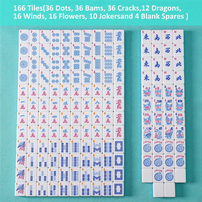 Cozyora® Blue Pop American Mahjong Set – 166 Tiles