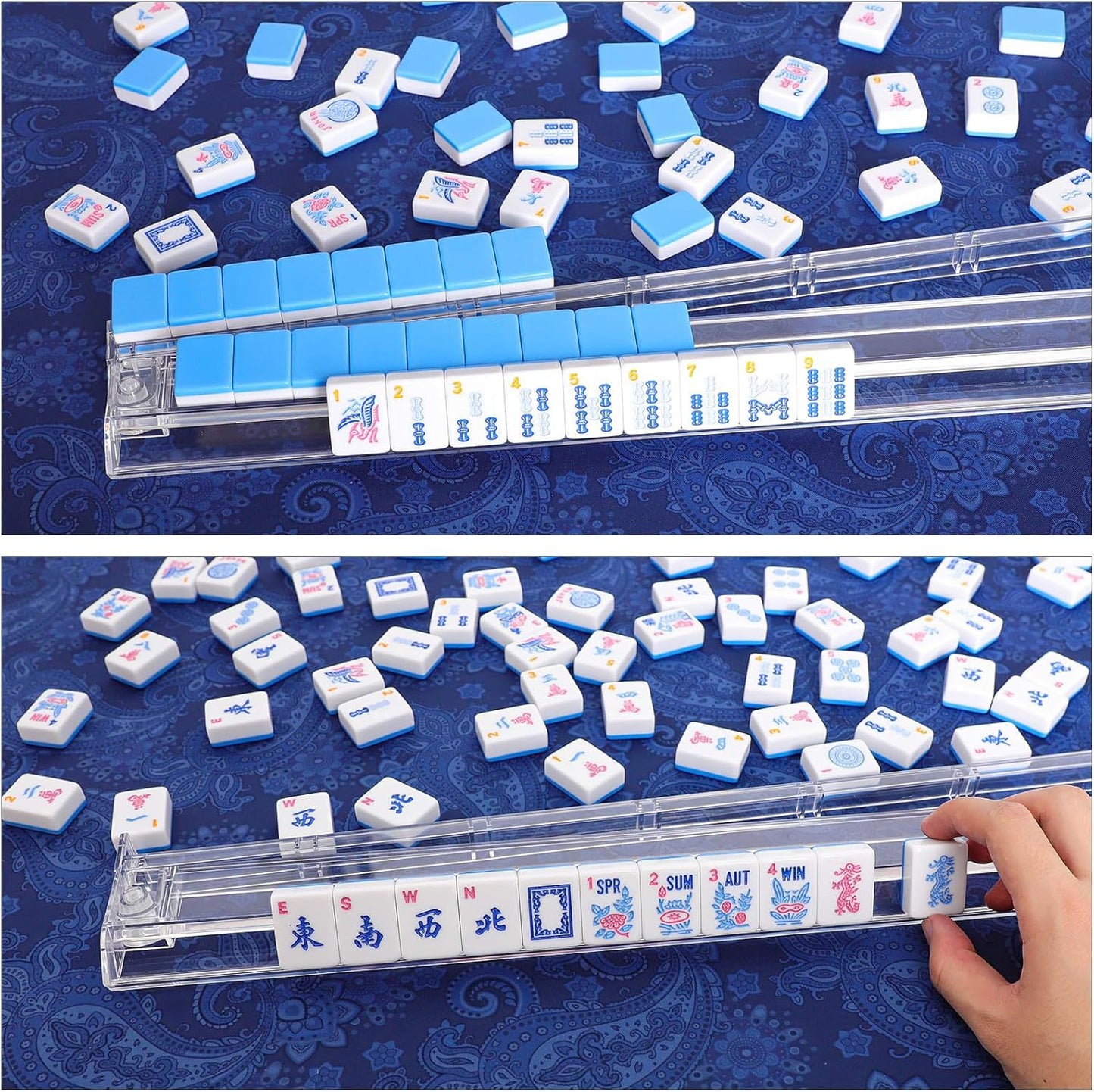 Cozyora® Blue Pop American Mahjong Set – 166 Tiles