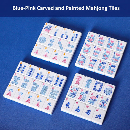 Cozyora® Blue Pop American Mahjong Set – 166 Tiles