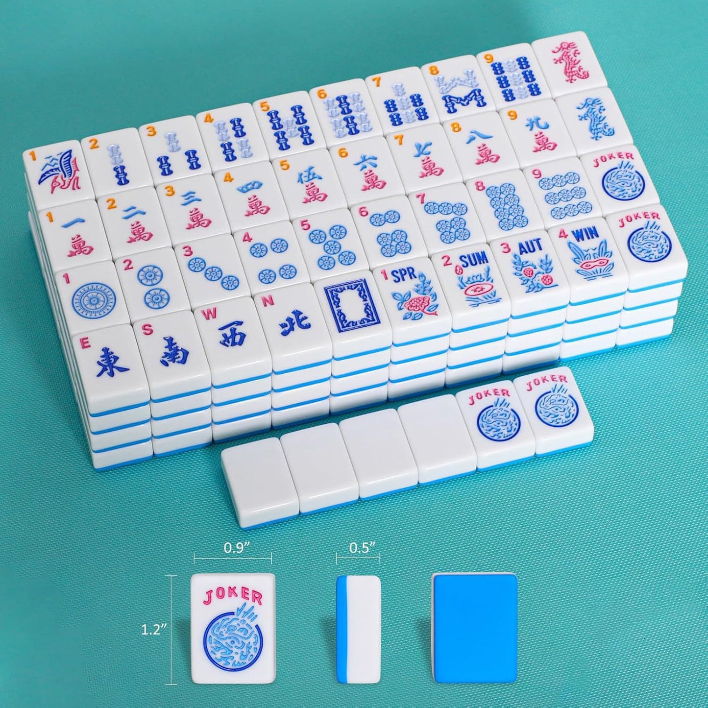 Cozyora® Blue Pop American Mahjong Set – 166 Tiles